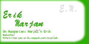 erik marjan business card